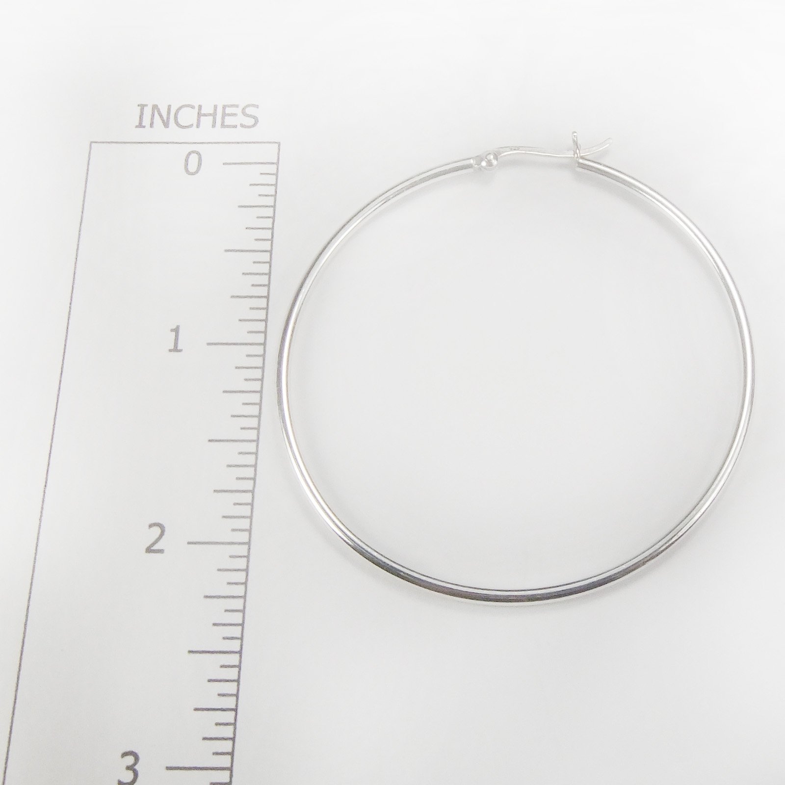 Solid sterling silver large hoop earrings - Image 3