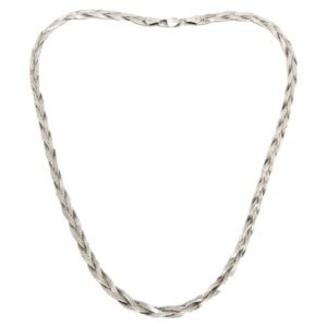 Italian Solid Sterling Silver Triple Strand Woven Necklace - 18"