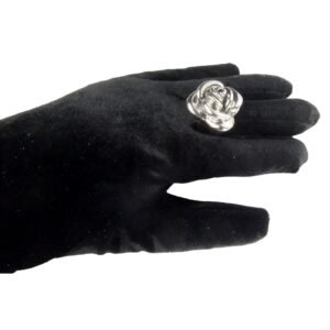Sterling Silver Rose Ring -  Size 8 1/4