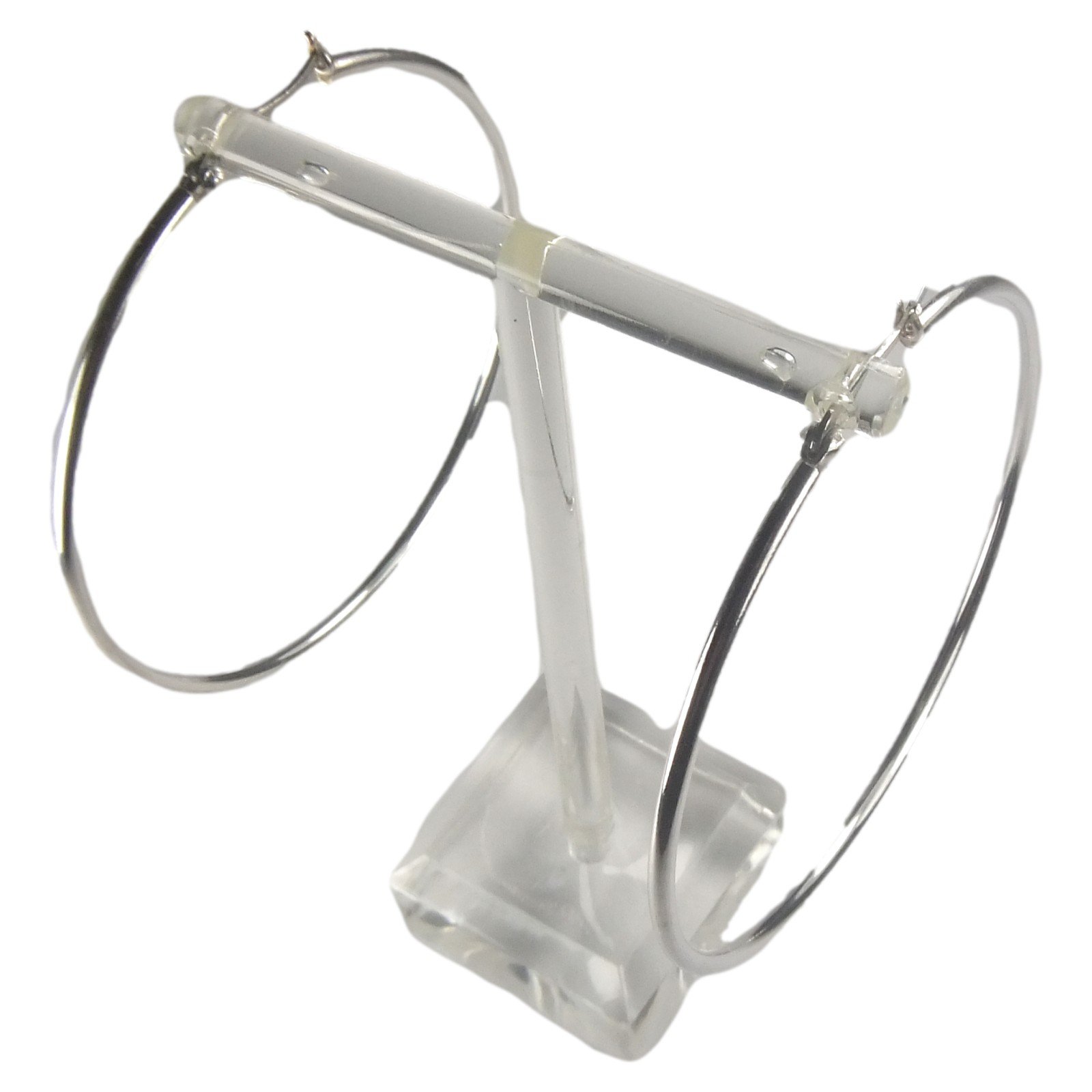 Solid sterling silver large hoop earrings